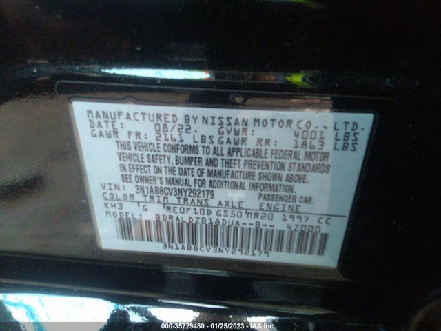 2022 Nissan Sentra, VIN: 3N1AB8CV3NY292179
