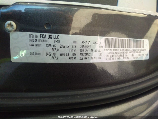 2C4RC1BG7KR650225 Chrysler Pacifica Touring L