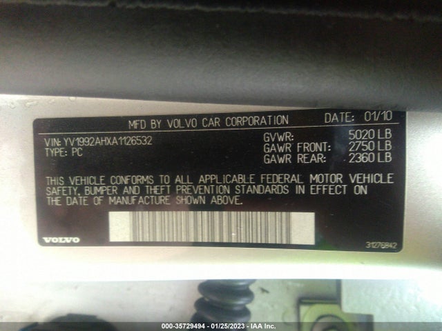 YV1992AHXA1126532 Volvo S80