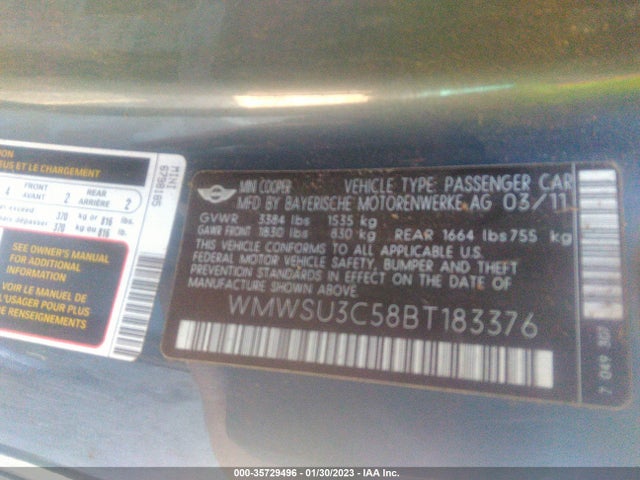 WMWSU3C58BT183376 Mini COOPER HARDTOP