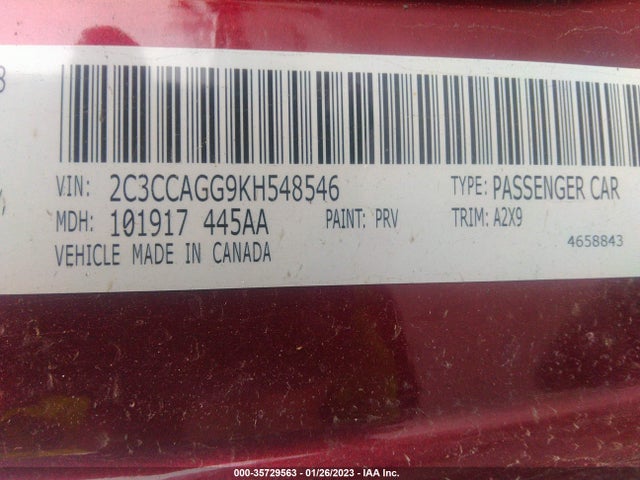 2019 CHRYSLER 300 300S VIN: 2C3CCAGG9KH548546