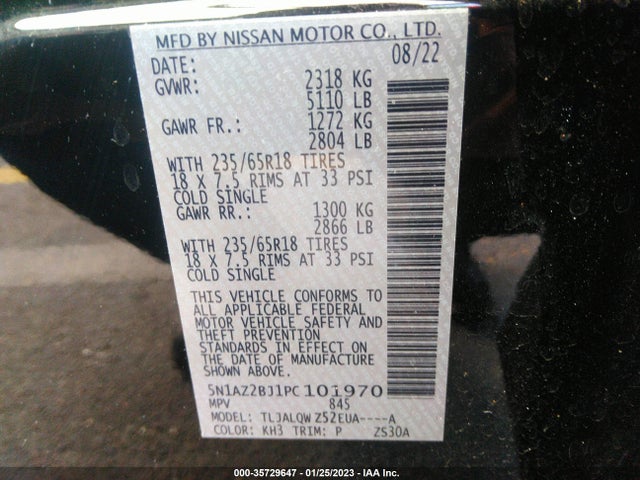 2023 Nissan Murano, VIN: 5N1AZ2BJ1PC101970