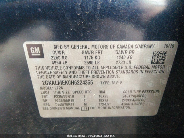 GMC Terrain Sle 2017 2GKALMEK0H6224356 Image 9