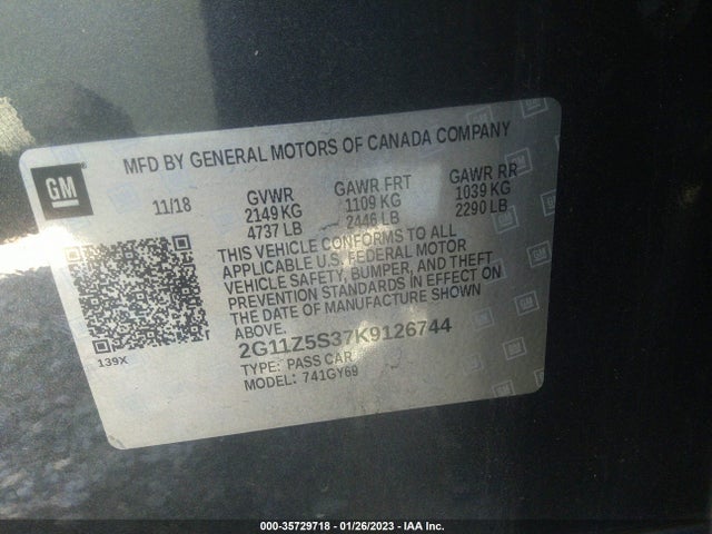 Chevrolet IMPALA LT 2019 2G11Z5S37K9126744 Image 9
