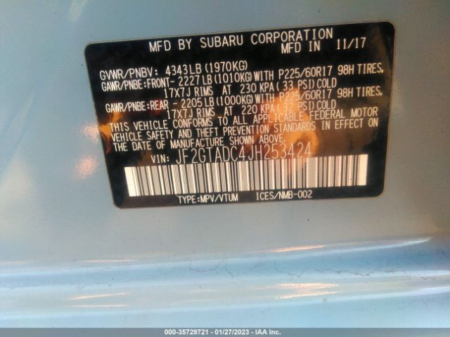 JF2GTADC4JH253424 Subaru Crosstrek Premium