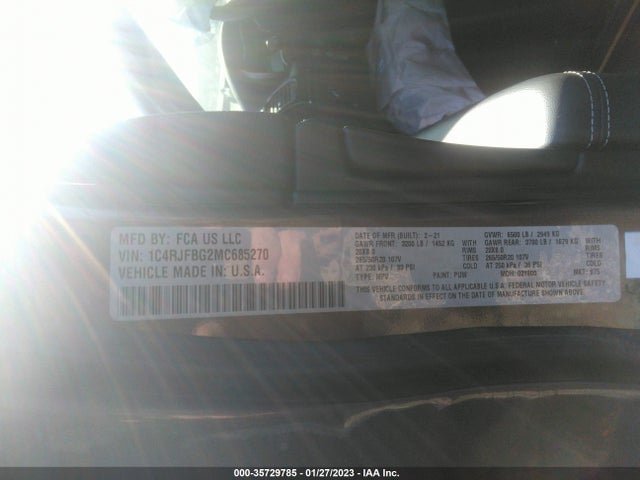 1C4RJFBG2MC685270 Jeep Grand Cherokee 80th Anniversary