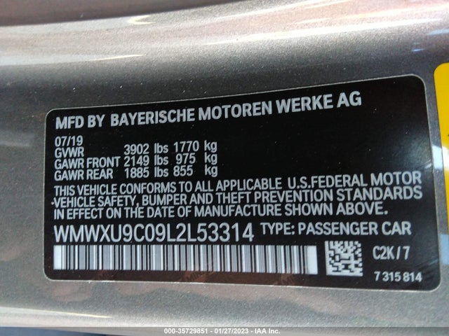 2020 Mini Cooper, VIN: WMWXU9C09L2L53314