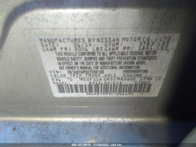 3N1AB7AP5EY266195 Nissan SENTRA SV