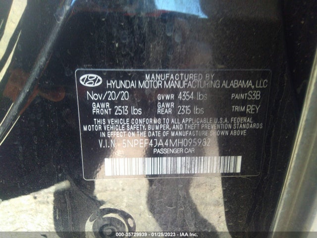 Hyundai SONATA SEL 2021 5NPEF4JA4MH095982 Image 9