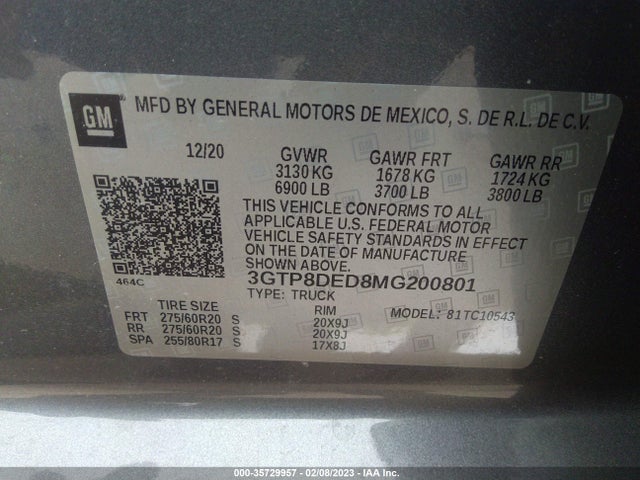 GMC Sierra 1500 Slt 2021 3GTP8DED8MG200801 Image 9