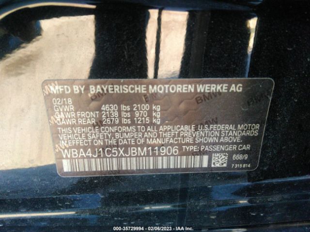 WBA4J1C5XJBM11906 BMW 4 Series 430i