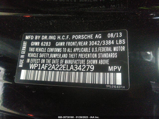 2014 Porsche Cayenne, VIN: WP1AF2A22ELA34279