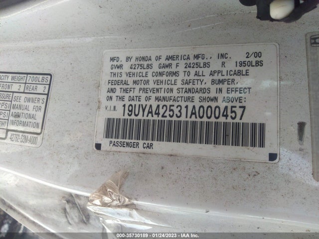 Acura CL 2001 19UYA42531A000457 Image 10