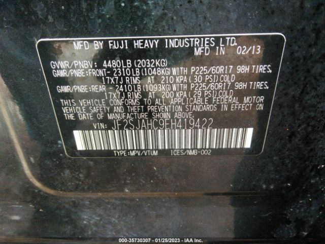JF2SJAHC9EH419422 Subaru Forester 2.5i Limited