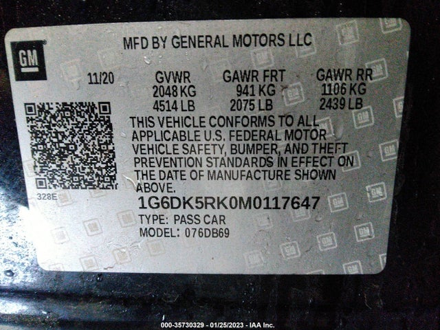 1G6DK5RK0M0117647 Cadillac Ct4 Luxury