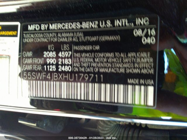 55SWF4JBXHU179711 Mercedes-Benz C-class C 300