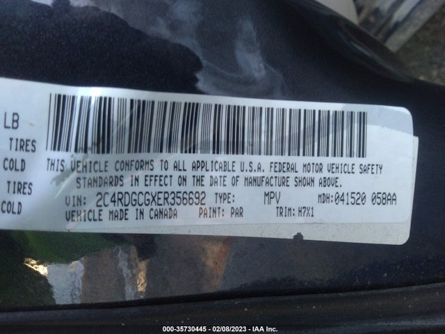 Dodge Grand Caravan Sxt 2014 2C4RDGCGXER356692 Image 9