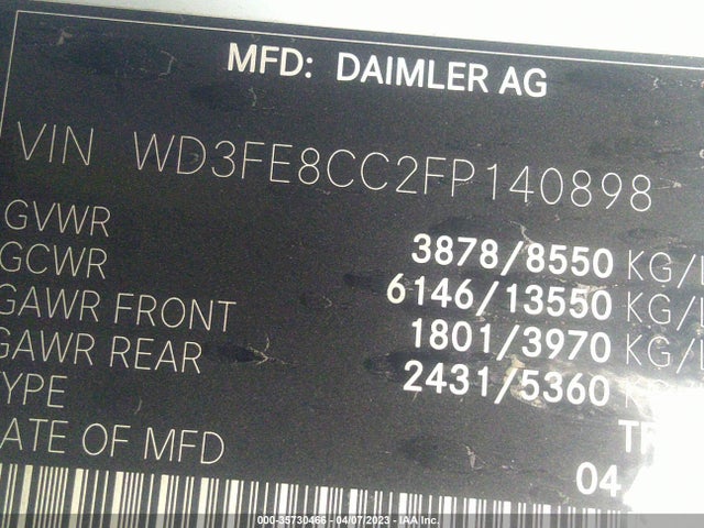 Mercedes-Benz SPRINTER CARGO VANS 2015 WD3FE8CC2FP140898 Image 10
