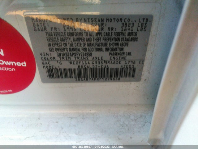 Nissan SENTRA SV 2015 3N1AB7APXFY274858 Image 11