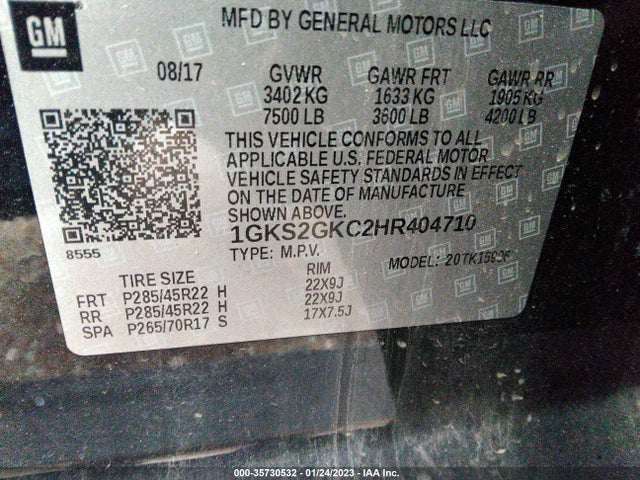 GMC Yukon Xl Slt 2017 1GKS2GKC2HR404710 Image 9