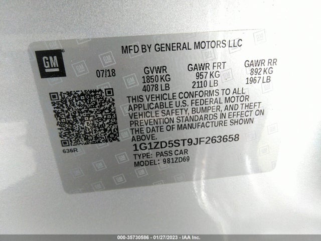 Chevrolet MALIBU LT 2018 1G1ZD5ST9JF263658 Image 11