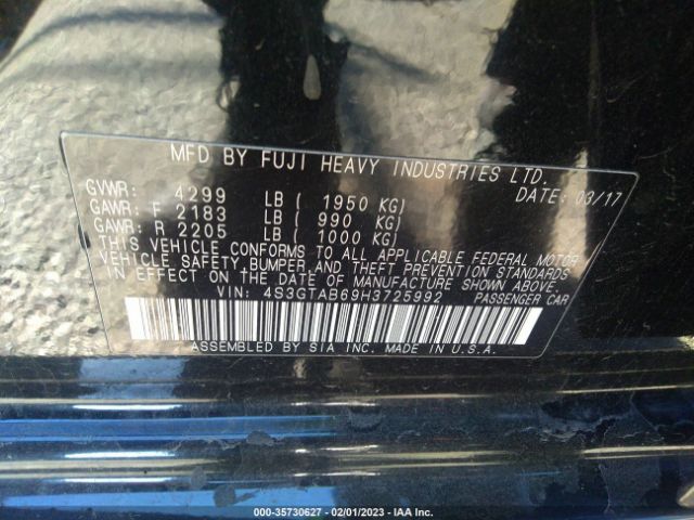4S3GTAB69H3725992 Subaru Impreza Premium