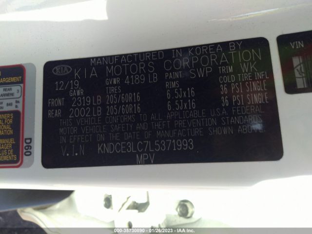 KNDCE3LC7L5371993 KIA Niro Ex Premium
