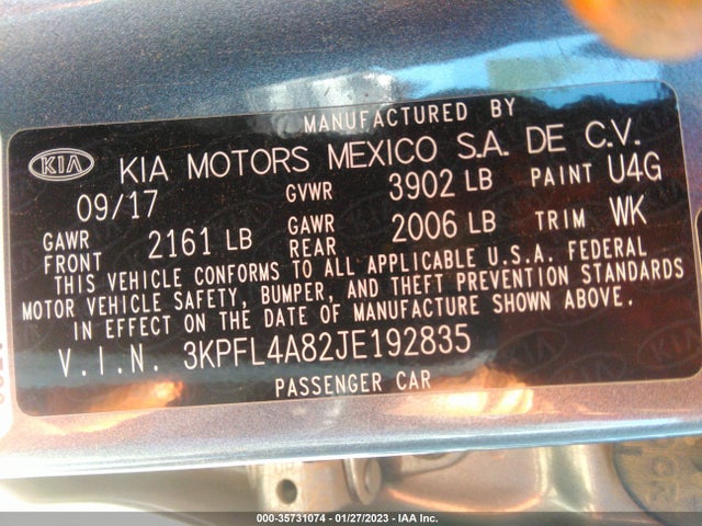 2018 Kia Forte, VIN: 3KPFL4A82JE192835