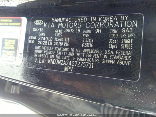 KNDJN2A24G7275731 KIA Soul Base