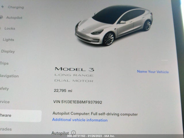 Tesla Model 3 Long Range 2021 5YJ3E1EB8MF937992 Image 8