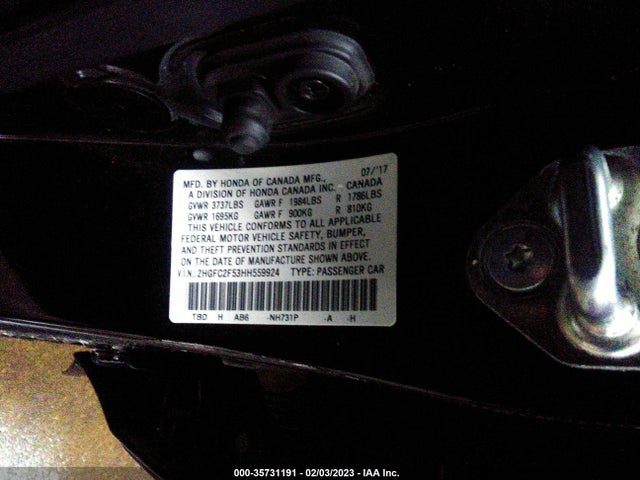 Honda Civic Sedan Lx 2017 2HGFC2F53HH559924 Image 11