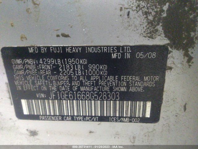 JF1GE61668G528303 Subaru Impreza Sedan I