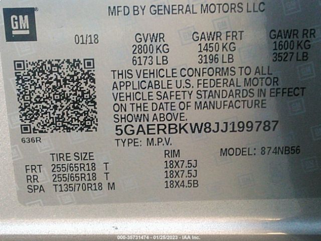 5GAERBKW8JJ199787 Buick Enclave Essence