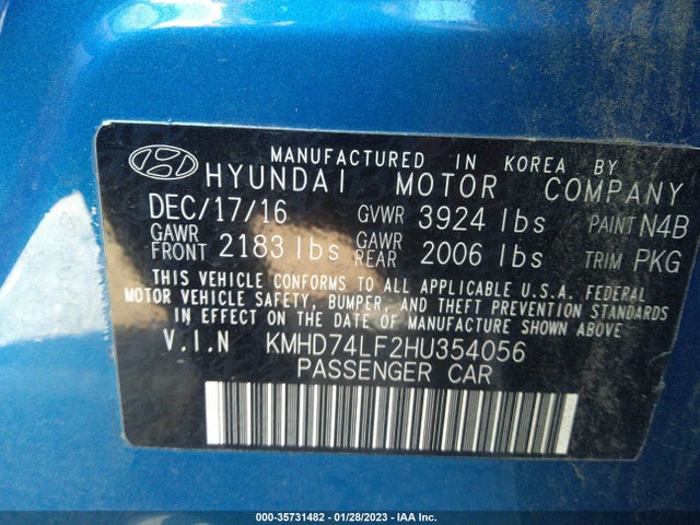 Hyundai ELANTRA SE 2017 KMHD74LF2HU354056 Image 9