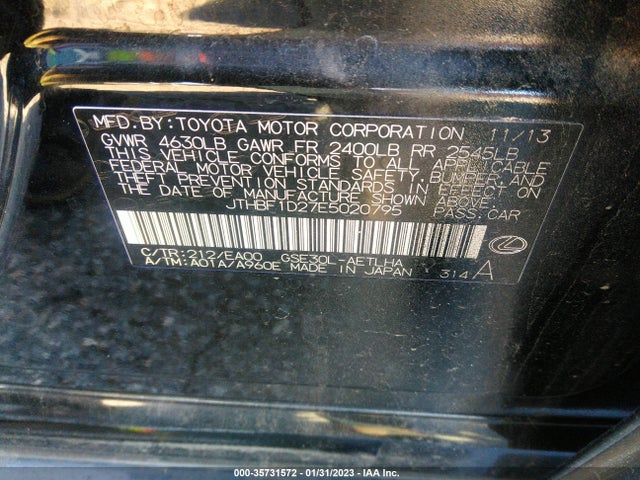 Lexus IS 250 2014 JTHBF1D27E5020795 Image 11
