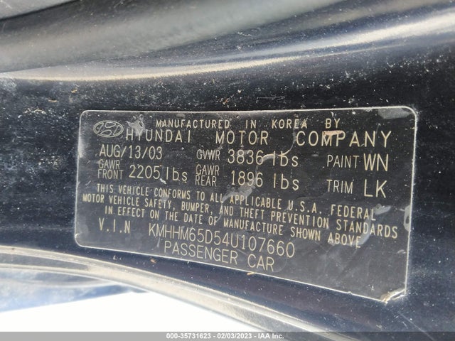 Hyundai Tiburon 2004 KMHHM65D54U107660 Image 10
