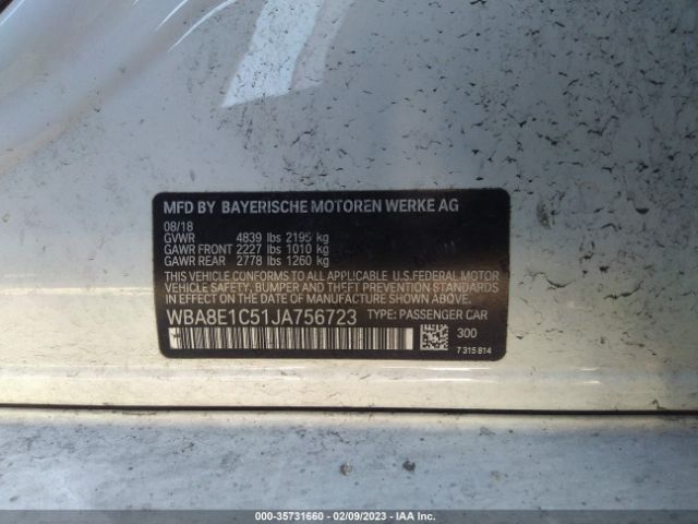 WBA8E1C51JA756723 BMW 3 Series 330e Iperformance