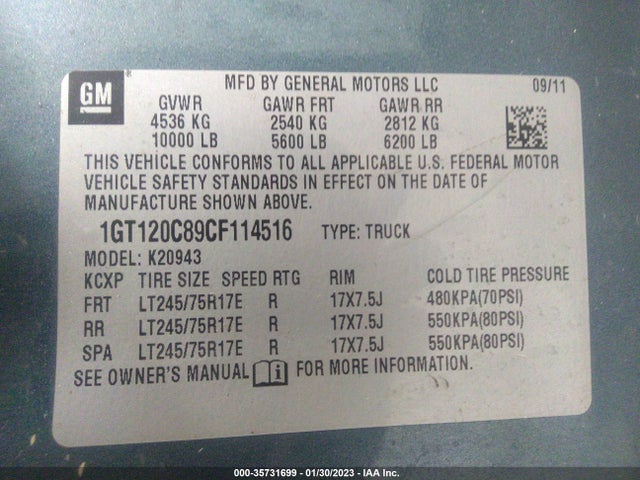 GMC Sierra 2500hd Sle 2012 1GT120C89CF114516 Image 9