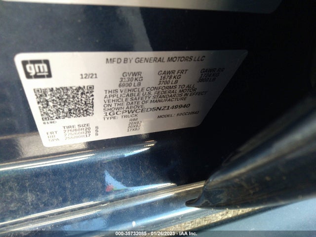 Chevrolet Silverado 1500 Ltd Lt 2022 1GCPWCED5NZ149940 Image 9
