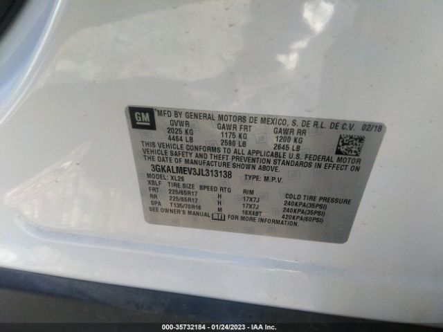 3GKALMEV3JL313138 GMC Terrain Sle