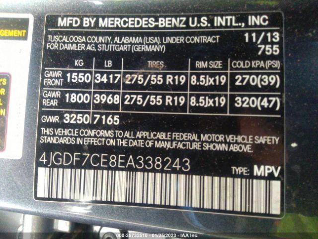 4JGDF7CE8EA338243 Mercedes-Benz Gl-class Gl 450