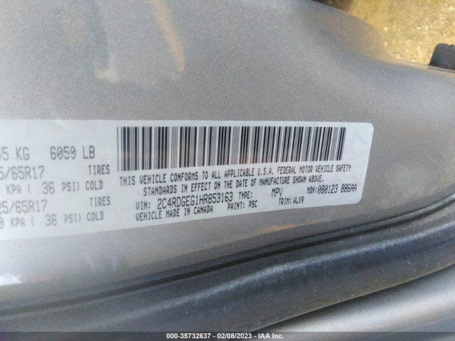 Dodge Grand Caravan Gt 2017 2C4RDGEG1HR853163 Image 9