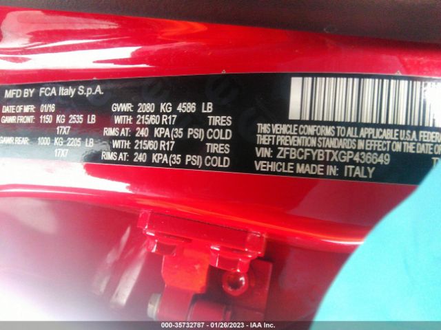 ZFBCFYBTXGP436649 Fiat 500X