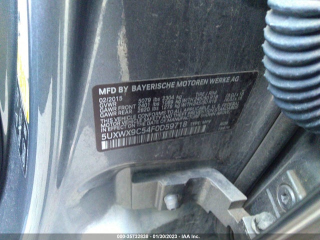 2015 BMW X3, VIN: 5UXWX9C54F0D59718