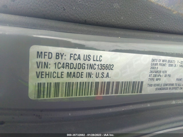 Dodge Durango Gt Plus 2022 1C4RDJDG1NC135602 Image 9
