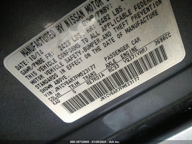 2015 Infiniti Q40, VIN: JN1CV6AR7FM523177
