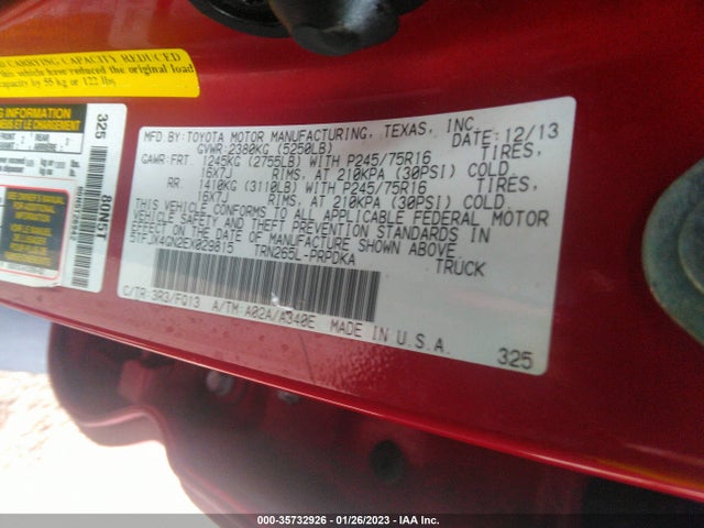 Toyota Tacoma Prerunner 2014 5TFJX4GN2EX029815 Image 9