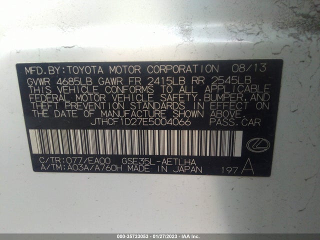 JTHCF1D27E5004066 Lexus IS 250
