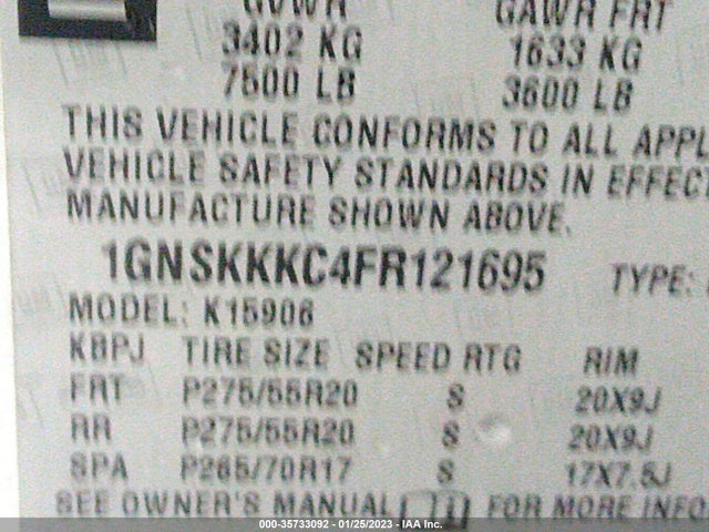 Chevrolet Suburban Ltz 2015 1GNSKKKC4FR121695 Image 10