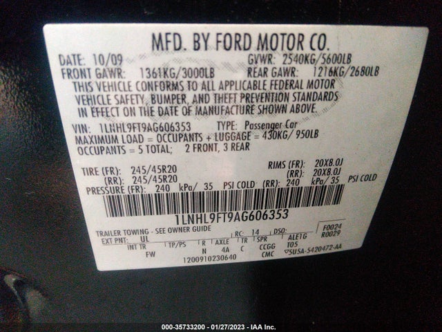 Lincoln Mks W/ecoboost 2010 1LNHL9FT9AG606353 Image 10